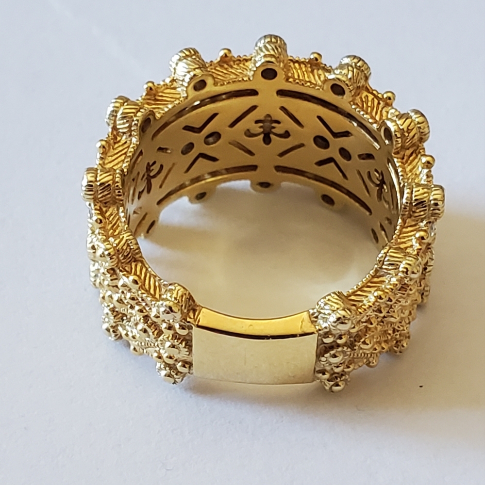 Judith Ripka Diamonique Wide-band Ring, Sz 7 - Picture 5 of 9